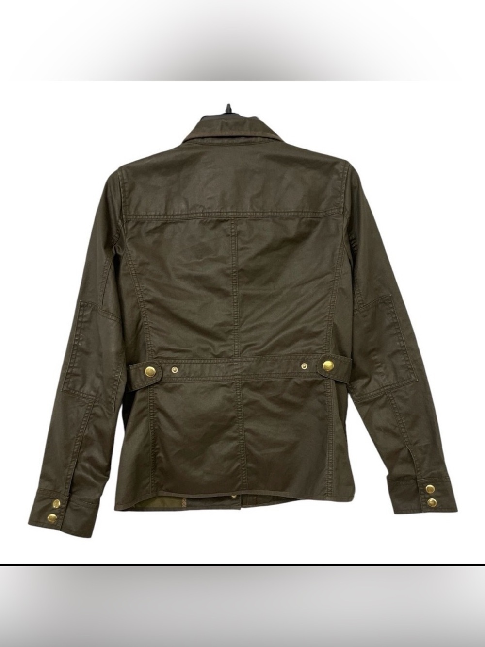 Womens J Crew Army Green Downtown
Waxed Military Style Field Jacket Sz XS - Picture 3 of 16